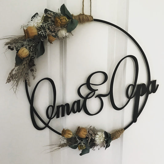 Geschenk Oma und Opa, Türkranz ohne Dekoration