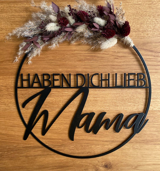 Geschenk Muttertag, Metallkranz ohne Dekoration